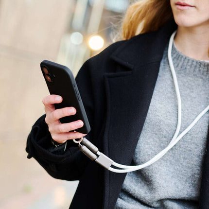 QDOS PowerLoop Cable USB-C 2.0 60W 3.9' Negro con Lanyard