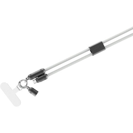 QDOS PowerLoop Cable USB-C 2.0 60W 3.9' Blanco con Lanyard y Mosquetón