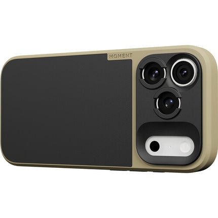 Funda Moment para iPhone 18 Pro Tan con protección AirFlex y montaje T-Series