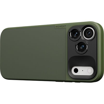 Funda Moment para iPhone 18 Pro Max Olive con protección AirFlex y montaje T-Series