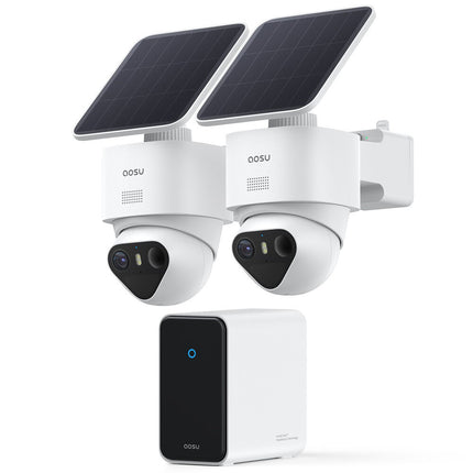 aosu SolarCam T2 Sistema de Seguridad 2 Cámaras UHD 4K Visión Nocturna Color Panel Solar
