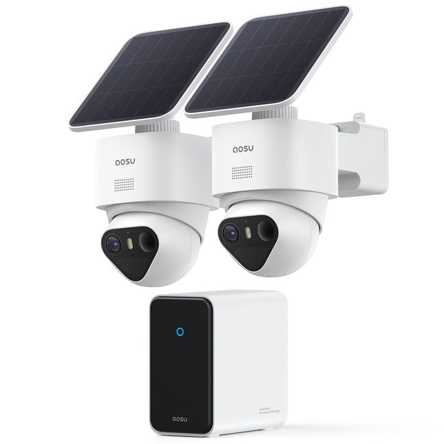 aosu SolarCam T2 Sistema de Seguridad 2 Cámaras UHD 4K Visión Nocturna Color Panel Solar