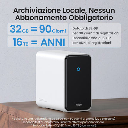 aosu SolarCam P1 Max 4K Kit de 2 Cámaras Exterior con Panel Solar y Almacenamiento 32GB