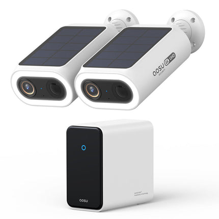 aosu SolarCam P1 Max 4K Kit de 2 Cámaras Exterior con Panel Solar y Almacenamiento 32GB