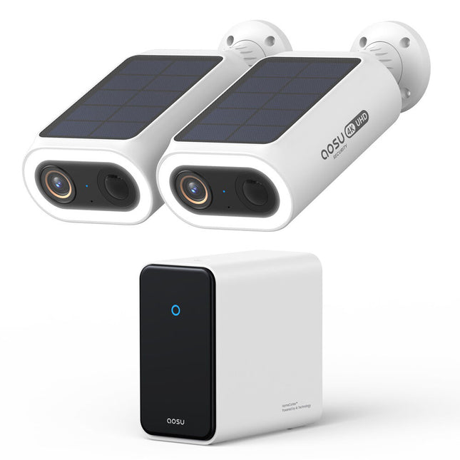 aosu SolarCam P1 Max 4K Kit de 2 Cámaras Exterior con Panel Solar y Almacenamiento 32GB