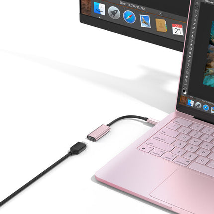 QDOS Essential Pack para MacBook Neo 13" con Adaptador USB-C HDMI Blush