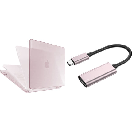 QDOS Essential Pack para MacBook Neo 13" con Adaptador USB-C HDMI Blush