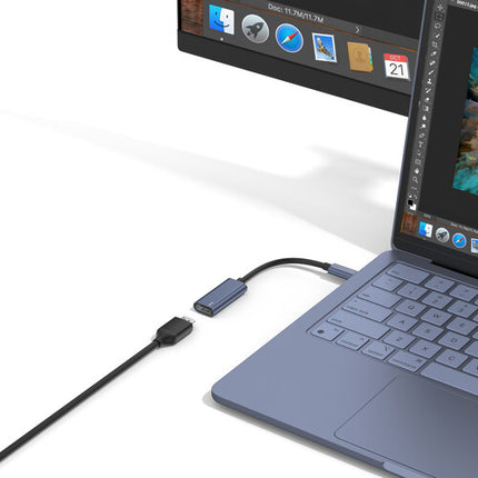 QDOS Essential Pack para MacBook Neo 13" Indigo con Adaptador USB-C HDMI y Protección 360°