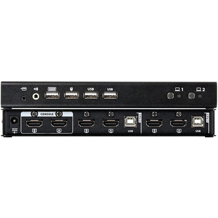 IOGEAR 2-Port Dual-View HDMI KVMP Switch con USB 2.0 Hub y 4K 60Hz