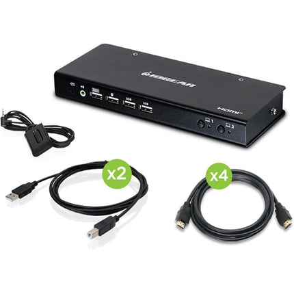 IOGEAR 2-Port Dual-View HDMI KVMP Switch con USB 2.0 Hub y 4K 60Hz