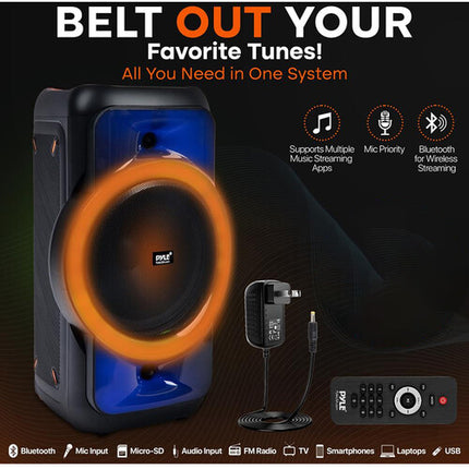 Pyle Pro 40W Altavoz Bluetooth Party 12" Woofer 8 Horas Batería