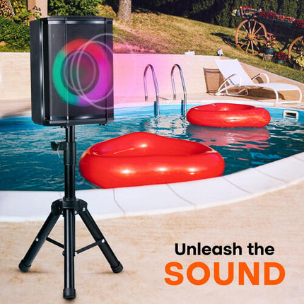 Pyle Pro 120W Altavoz Bluetooth Portátil 8" Woofer con Trípode y Control Remoto
