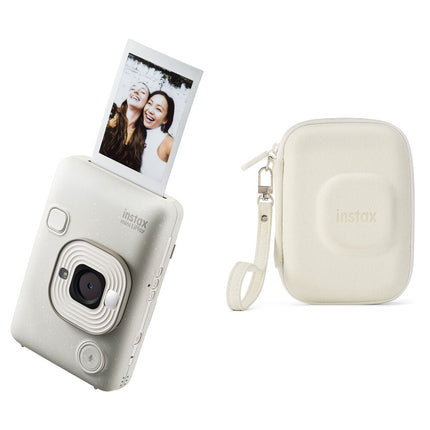 FUJIFILM instax mini LiPlay Cámara Híbrida Instantánea con Estuche Misty White
