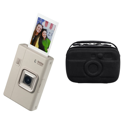 FUJIFILM instax mini LiPlay+ Cámara Híbrida Instantánea con Estuche Beige Arena
