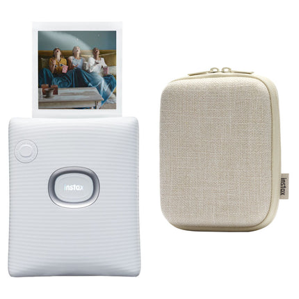 FUJIFILM instax SQUARE Link Impresora Smartphone 2.44x2.44" con Funda Ash White
