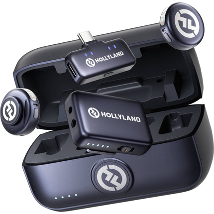 Hollyland LARK M3 Combo Sistema de Micrófono Inalámbrico 2TX 2RX 8H Batería 1000' Alcance