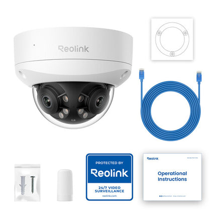 Reolink Duo Series P757 Cámara de Red Exterior 16MP Dual Lentes Visión Nocturna y Focos IP67