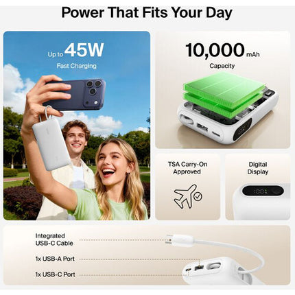 Belkin UltraCharge Power Bank 10K 10000mAh Blanco Batería Portátil 45W