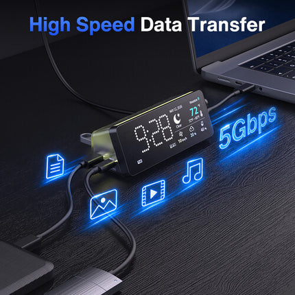 iVANKY 7 en 1 Estación de Acoplamiento USB-C con Pantalla LED 90W y HDMI 4K 60Hz