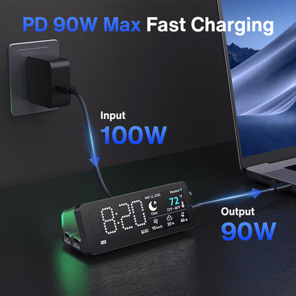 iVANKY 7 en 1 Estación de Acoplamiento USB-C con Pantalla LED 90W y HDMI 4K 60Hz