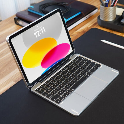 Brydge 11.0 Funda Teclado de Aluminio para iPad 11" A16 y 10.9" 10ª Gen Plata con Trackpad