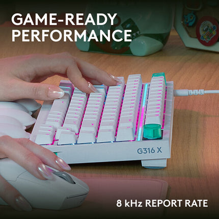 Logitech G G316 X 75 Teclado Mecánico Retroiluminado Blanco USB Cable USB-C