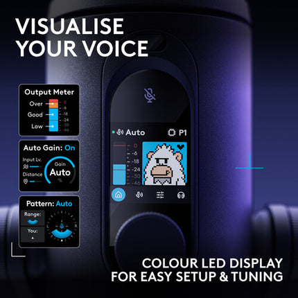Logitech G Blue Yeti 2 Micrófono USB-C Negro 24-Bit 48kHz Audio