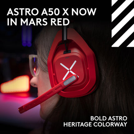 ASTRO Gaming A50 X LIGHTSPEED Auriculares Gaming Inalámbricos Mars Red 40mm 24h Batería