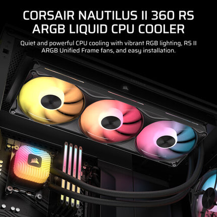 CORSAIR NAUTILUS II RS ARGB Refrigeración Líquida CPU 360mm PWM Fans