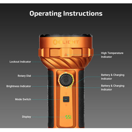 Olight Marauder 3 Linterna LED Recargable 25000 Lúmenes 31900mAh Naranja