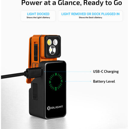 Olight Oclip 2 Ultra Premium Linterna Recargable 580 Lúmenes 1000mAh Dock USB-C Amber Orange