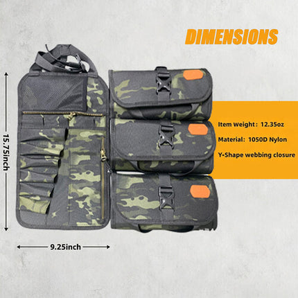 Roaring Fire Gear TRoll Bolsa para Herramientas Negro Camo con 7 Bolsillos y 10 Lazos Elásticos