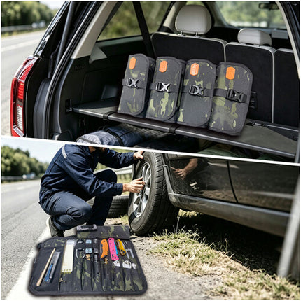 Roaring Fire Gear TRoll Bolsa para Herramientas Negro Camo con 7 Bolsillos y 10 Lazos Elásticos