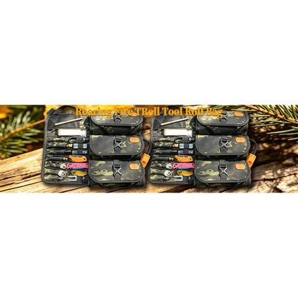 Roaring Fire Gear TRoll Bolsa para Herramientas Negro Camo con 7 Bolsillos y 10 Lazos Elásticos