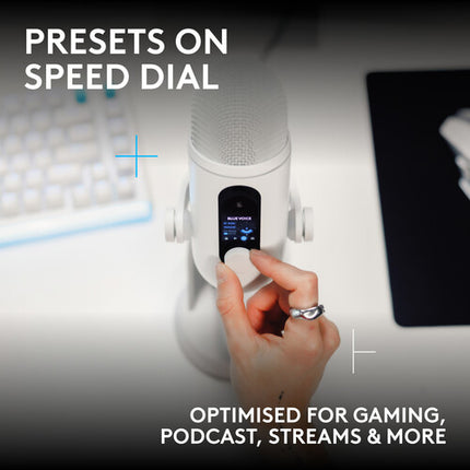 Logitech G YETI 2 Micrófono USB Multi-Patrón con Blue VO!CE Blanco