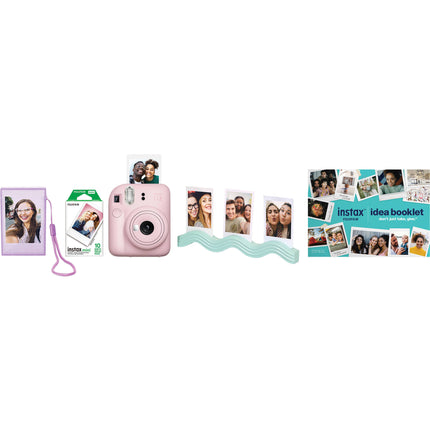 FUJIFILM instax mini 12 Cámara instantánea 60mm Rosa Bundle