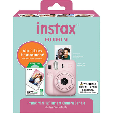 FUJIFILM instax mini 12 Cámara instantánea 60mm Rosa Bundle