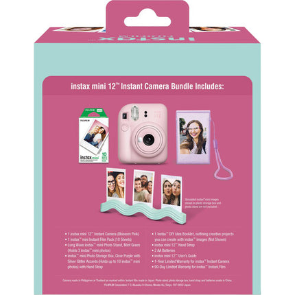 FUJIFILM instax mini 12 Cámara instantánea 60mm Rosa Bundle