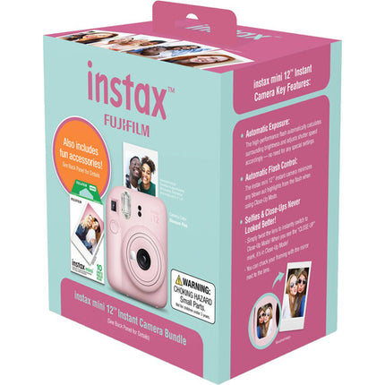 FUJIFILM instax mini 12 Cámara instantánea 60mm Rosa Bundle