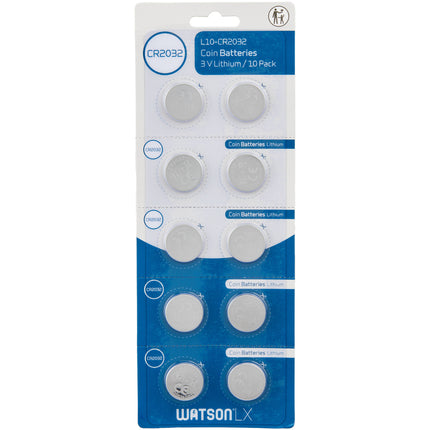 Watson CR2032 Batería de Litio 3V 240mAh Paquete de 10 unidades