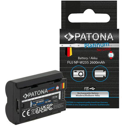 PATONA Platinum NP-W235 Batería USB-C 2600mAh para cámaras Fujifilm