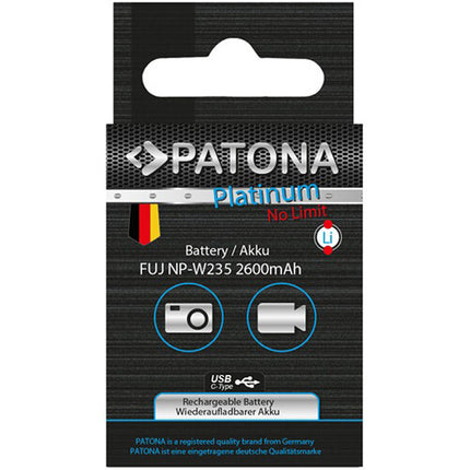 PATONA Platinum NP-W235 Batería USB-C 2600mAh para cámaras Fujifilm