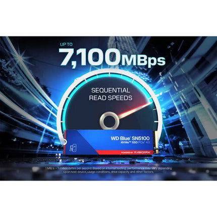 WD 2TB Blue SN5100 SSD Interno NVMe PCIe 4.0 M.2 2280 7100 MB/s Lectura