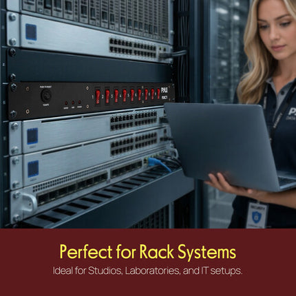 Pyle Pro Regleta de Alimentación Rack 15A 9 Salidas 1RU 1800J