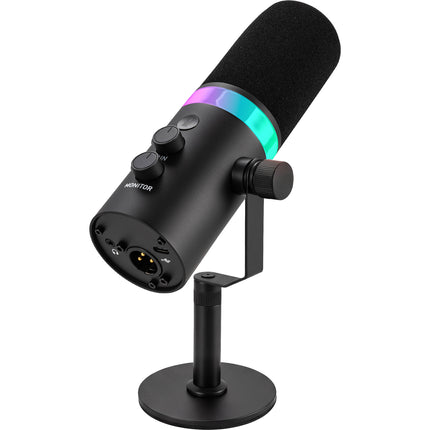 Pyle Pro PDMIC7B Micrófono para Podcast con LED Cambiante y Salida USB-C