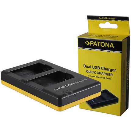 PATONA Cargador Rápido Dual para Baterías BP-DC9 y DMW-BMB9 con Indicadores y Cable Micro-USB