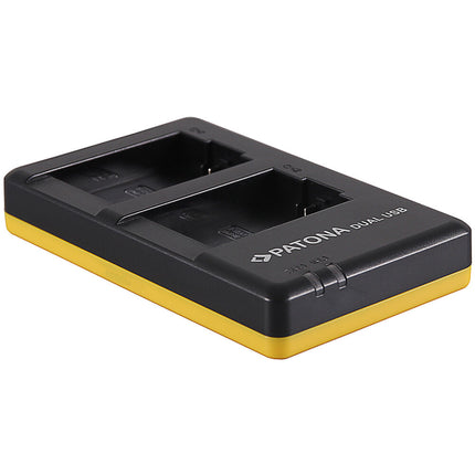 PATONA Cargador Rápido Dual para Baterías BP-DC9 y DMW-BMB9 con Indicadores y Cable Micro-USB