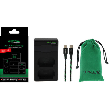 PATONA Premium Twin Cargador para Baterías NP-W235 con Pantalla LCD USB-C