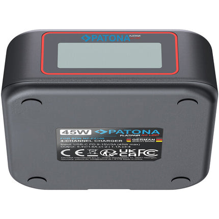 PATONA Platinum Cargador Rápido 4 Canales para Baterías NP-FZ100 45W USB-C