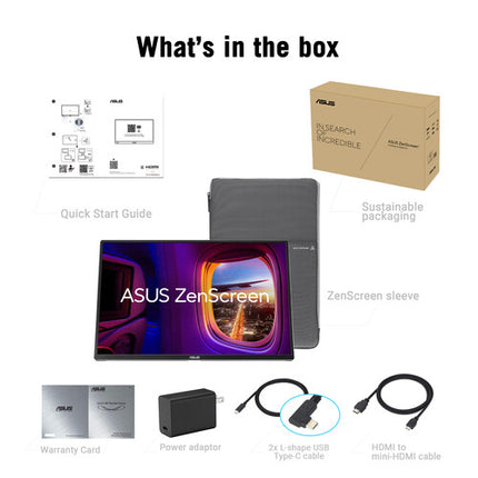 ASUS ZenScreen OLED MQ16FC Monitor portátil 16" OLED 1920x1200 60Hz